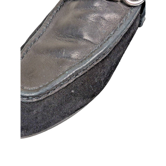Rag & Bone Cooper Loafer Black Leather Suede Size EU 39.5 US 9.5 Chain Detail - Picture 10 of 13